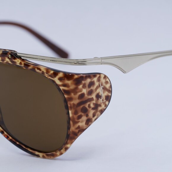 🕶️ New Saint Laurent SLM137 AMELIA 002 Sunglasses - Gold/Leopard Havana Frame - Picture 4 of 12
